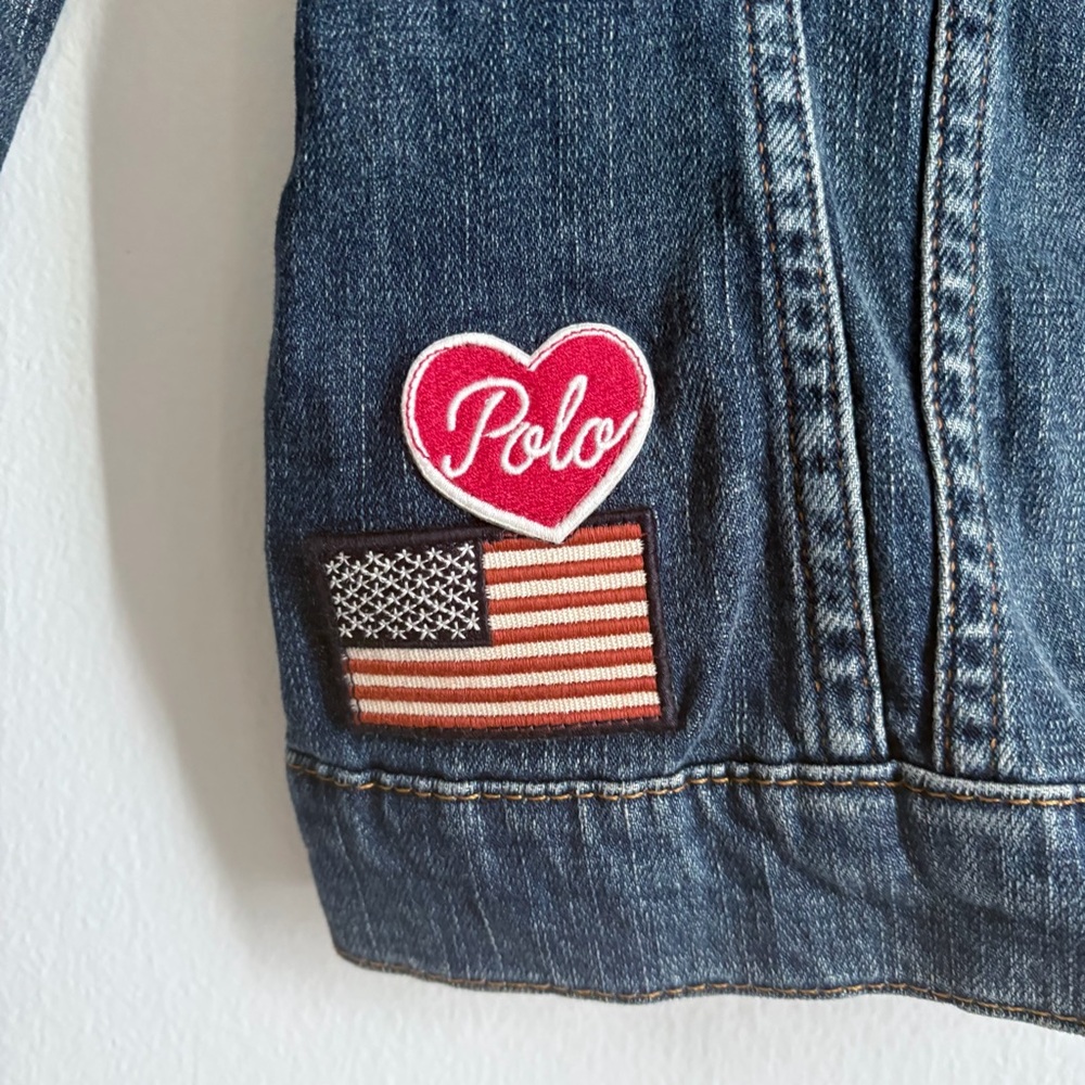 Polo by Ralph Lauren Blue Denim Jacket with Pink Detail - Picture 2 of 16